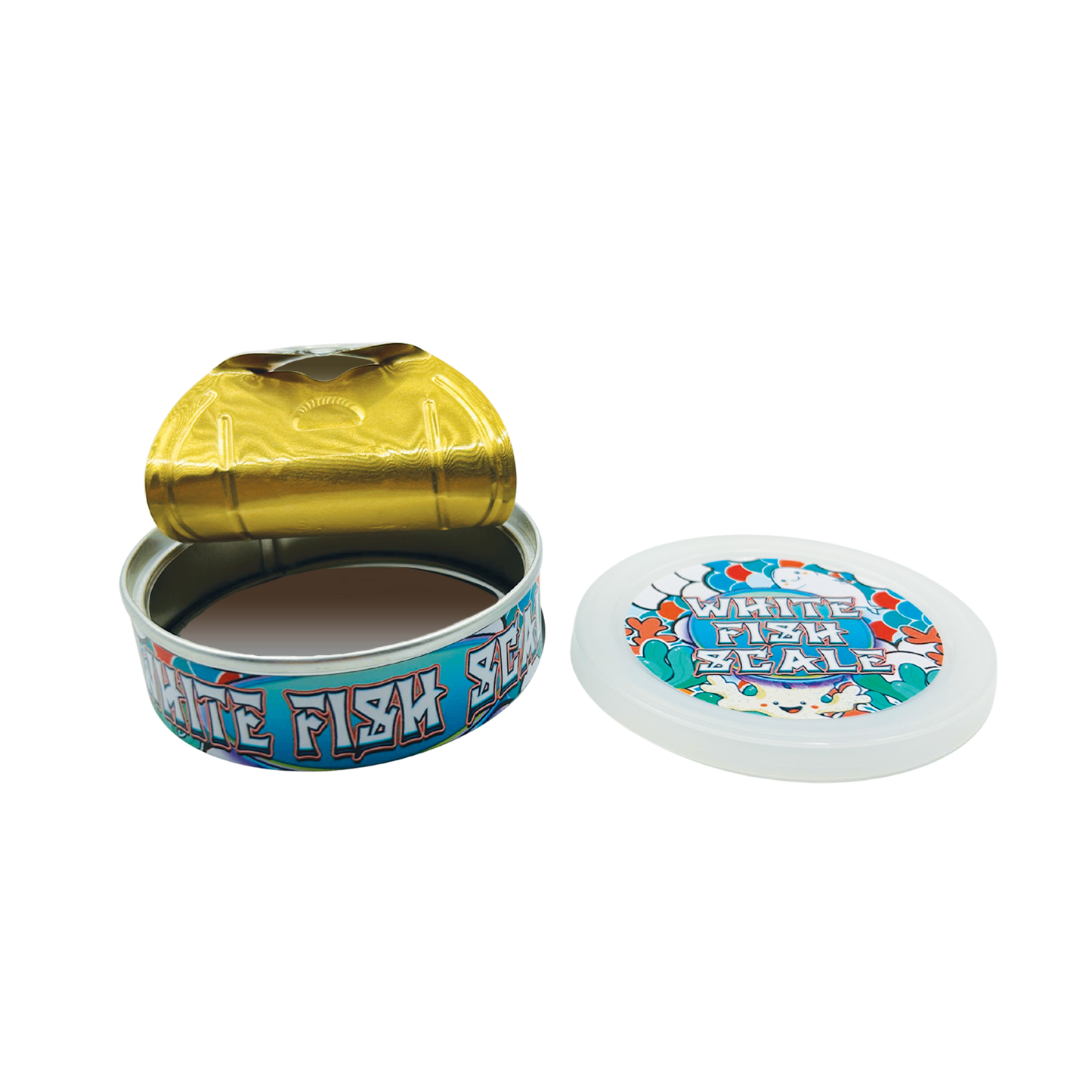 White Fish Scale - Premade 3.5g Tuna Can Container
