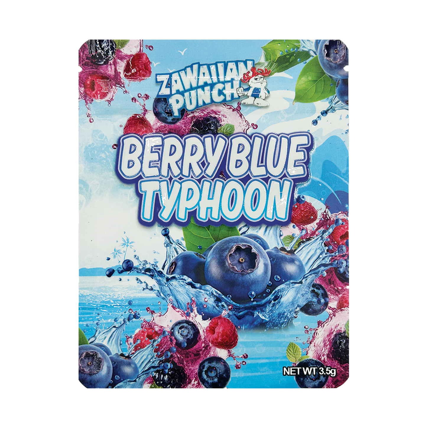 Zawaiian Punch Berry Blue Typhoon – 3.5g Premade Mylar