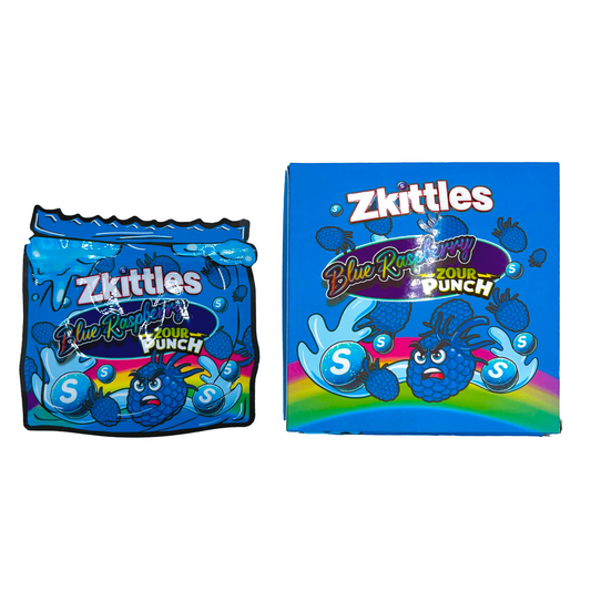 Zkittles Blue Raspberry - Premade 3.5g Box & Bag Combo