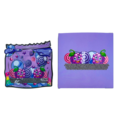Zkittles Candy Grapes - Premade 3.5g Box & Bag Combo