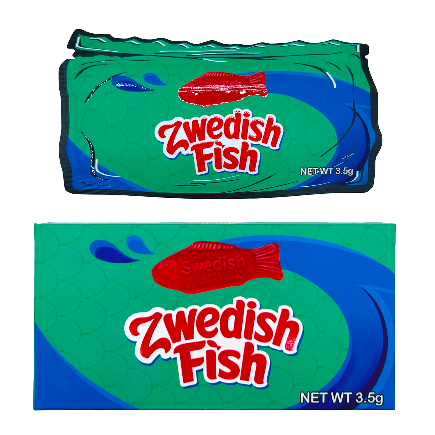 Zwedish Fish - Premade 3.5g Box & Bag Combo